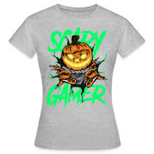 Lade das Bild in den Galerie-Viewer, Scary Gamer Damen T-Shirt - Grau meliert