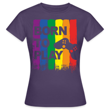 Lade das Bild in den Galerie-Viewer, Born To Play Damen T-Shirt - Dunkellila